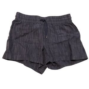 Athleta Cabo 100% Linen Textured 4” Shorts with Pockets  - Dark Blue - Size 10